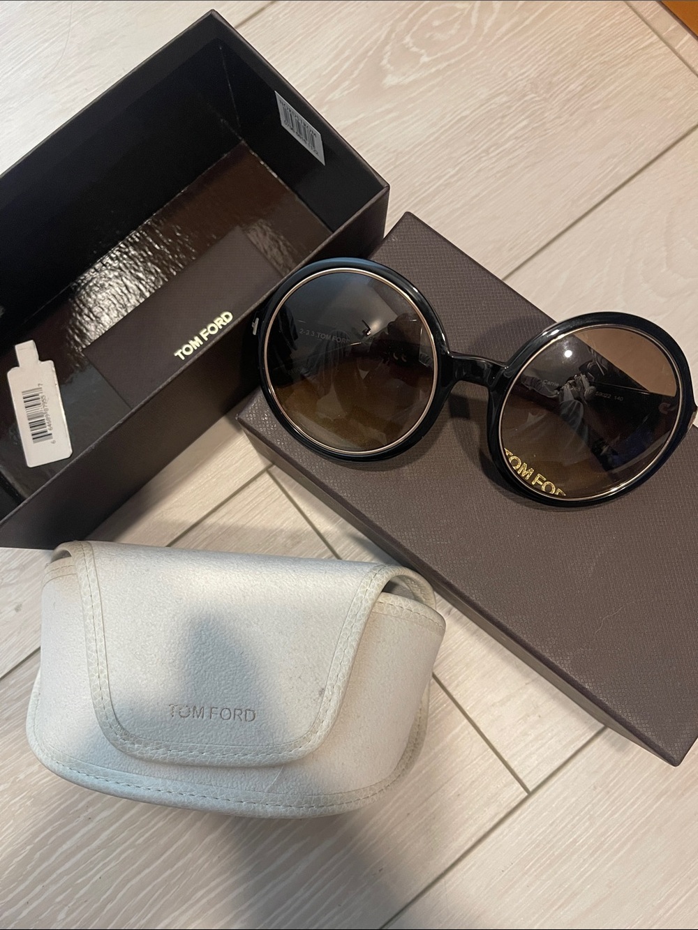 Tom Ford brown Round sunglasses